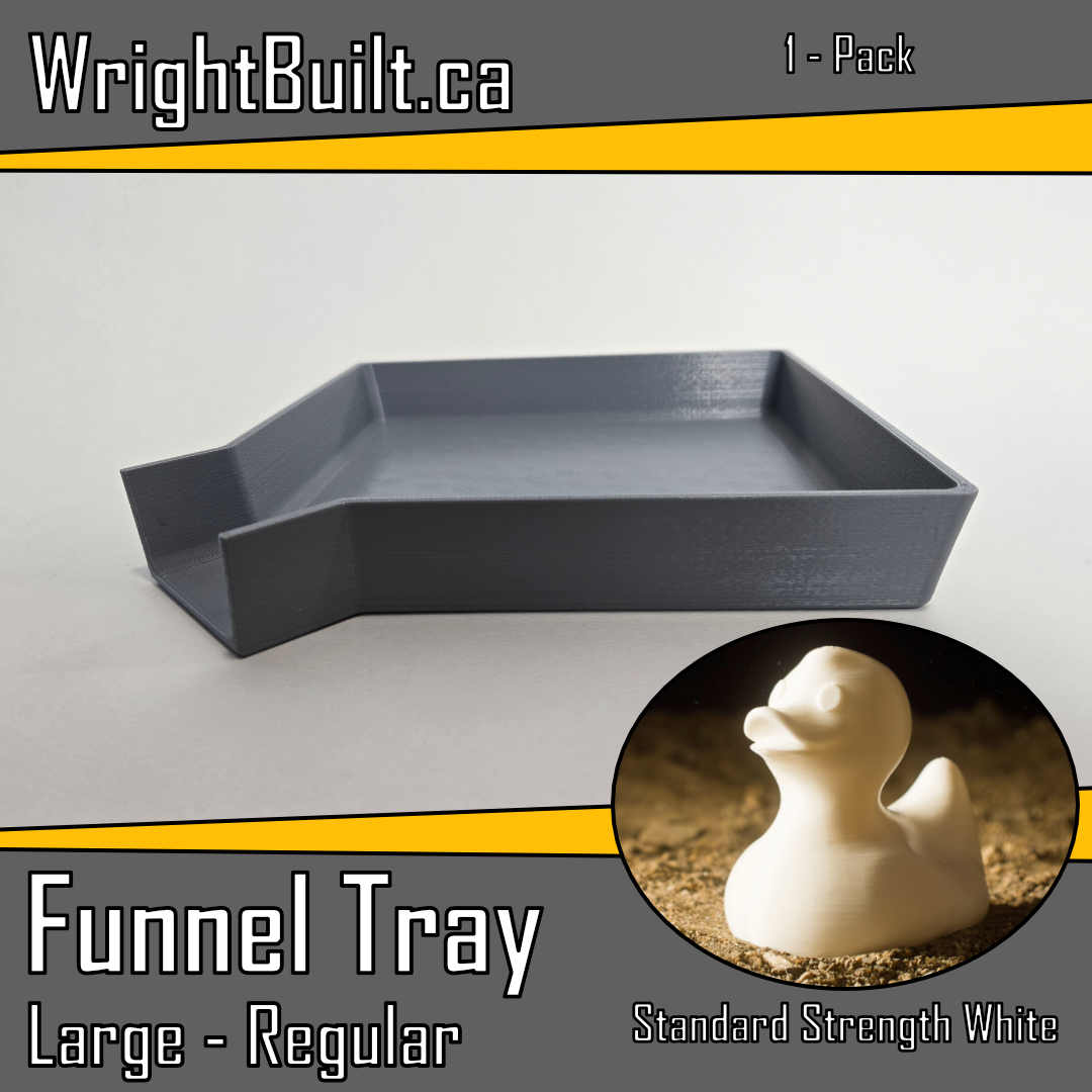 Funnel Tray - Large & Regular - Standard Strength White Plastic - Sorting & Organizing Tool - 1 Pack